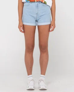 Pantalon Corto De Mezclilla De Talle Alto Chipre><noscript><img width=
