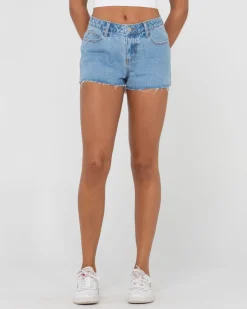 Pantalon Corto De Mezclilla Deshilachado De Talle Bajo Malta>Rusty Clearance
