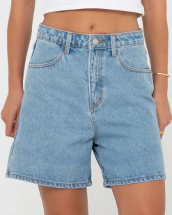 Pantalon Corto De Mezclilla De Talle Alto Chipre><noscript><img width=