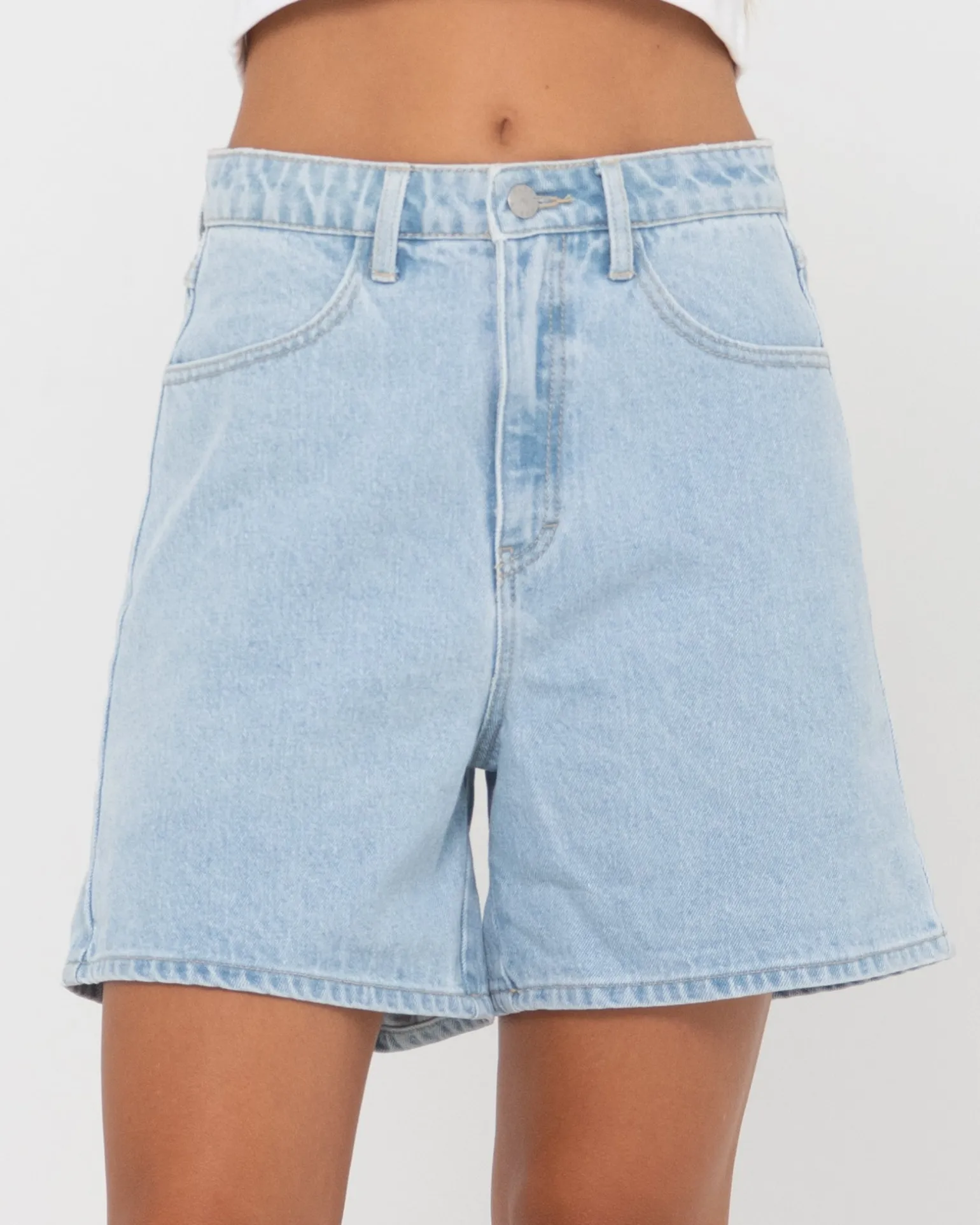Pantalon Corto De Mezclilla De Talle Alto Chipre>Rusty New