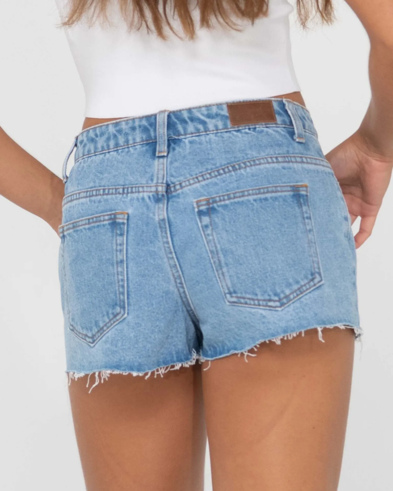 Pantalon Corto De Mezclilla Deshilachado De Talle Bajo Malta>Rusty Sale