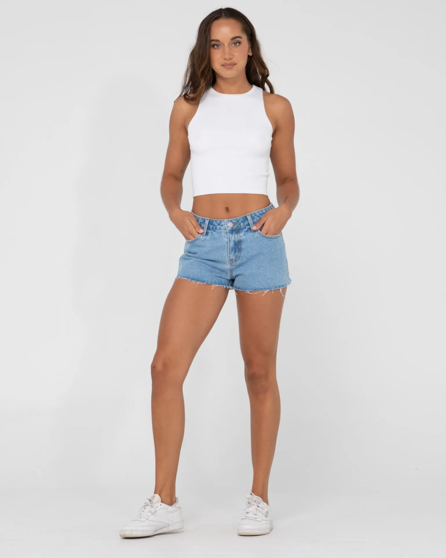 Pantalon Corto De Mezclilla Deshilachado De Talle Bajo Malta>Rusty Sale