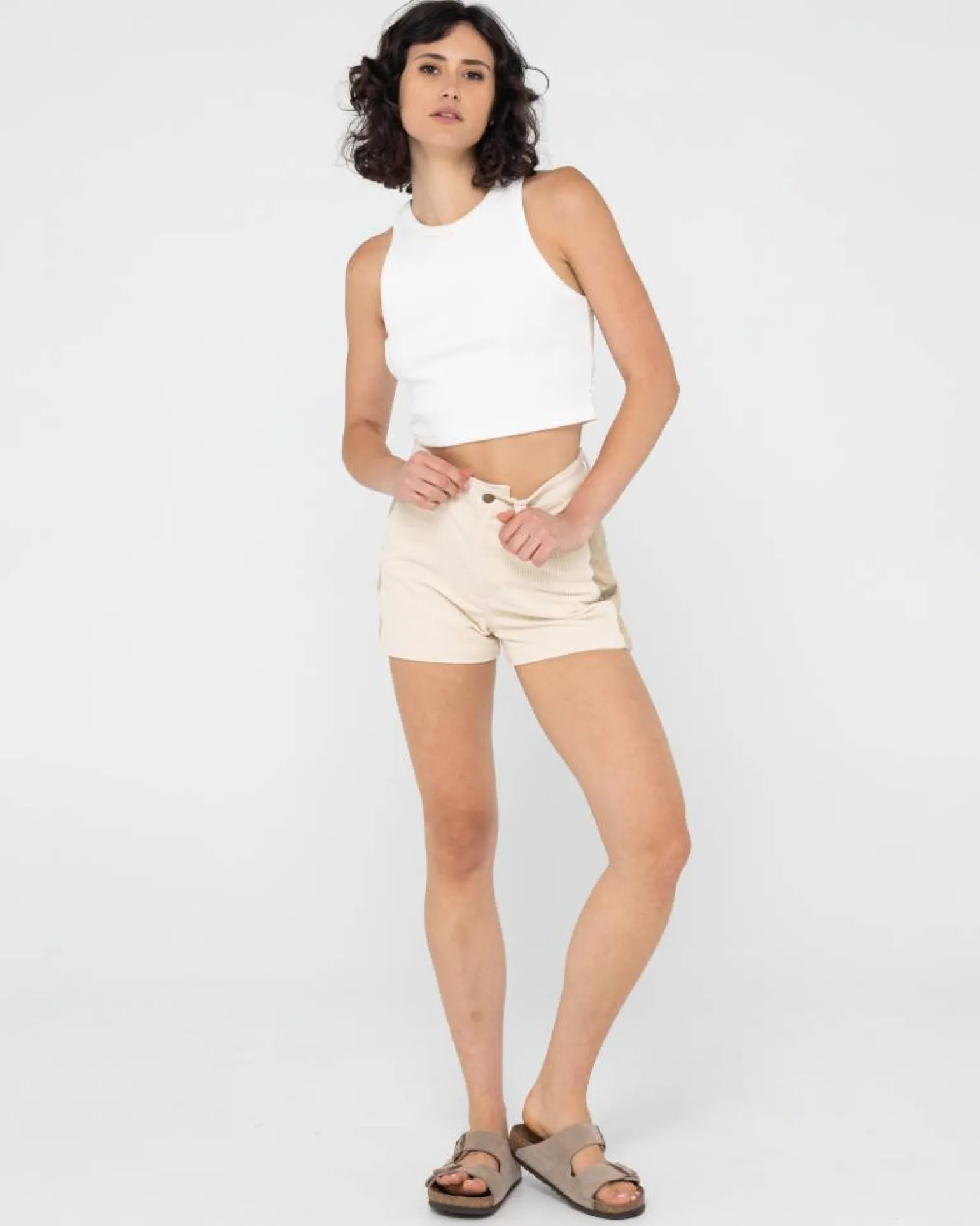Pantalon Corto De Pana De Talle Alto Olivia>Rusty Outlet