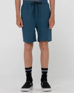 Pantalon Corto Elastico De Lino Overtone Para Nino>Rusty Fashion