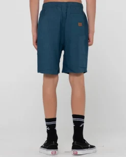 Pantalon Corto Elastico De Lino Overtone Para Nino>Rusty Fashion
