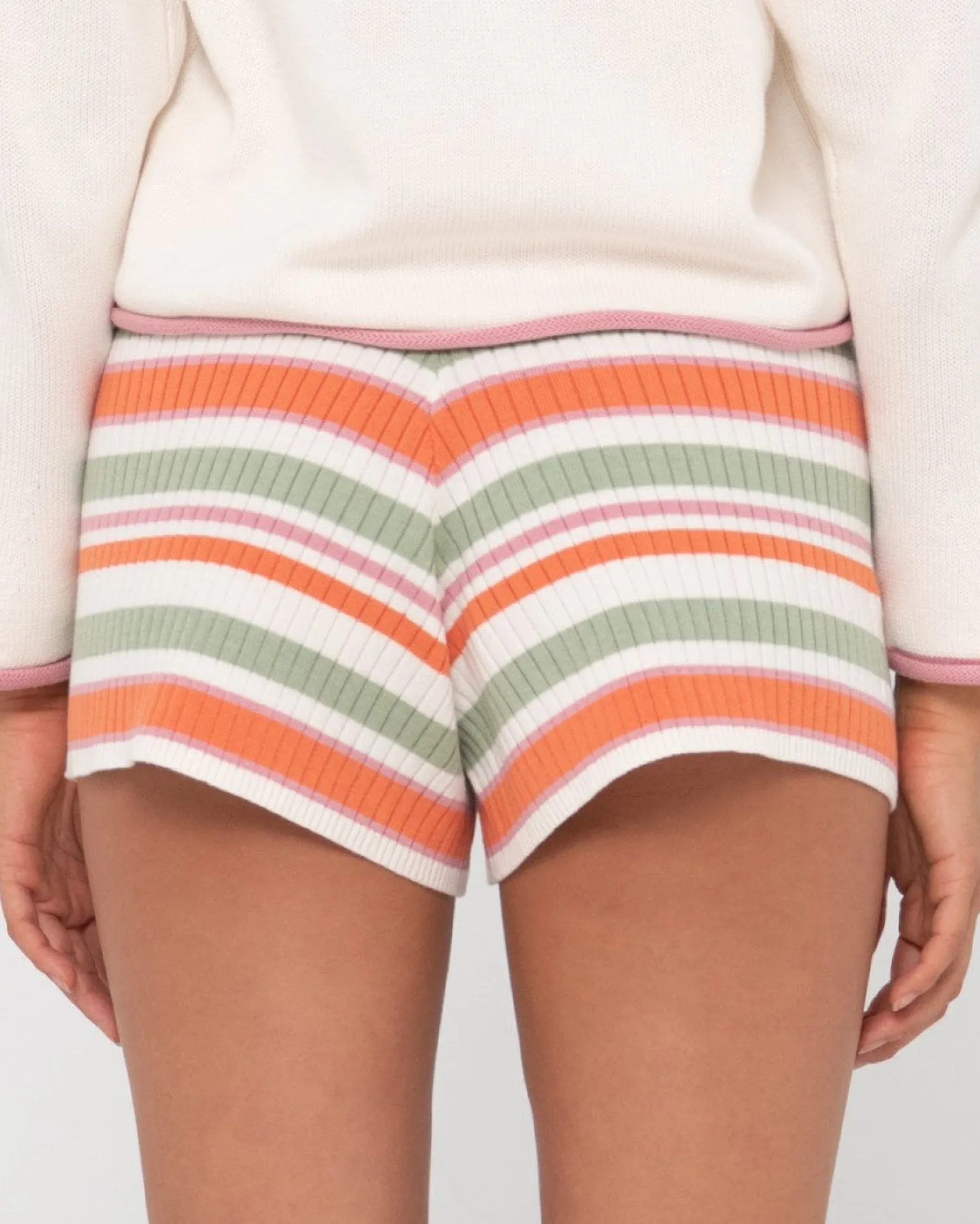 Pantalon Corto Elastico De Punto A Rayas Shona>Rusty Clearance