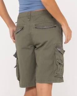 Pantalon Corto Tipo Cargo De Corte Holgado Y Talle Bajo Para Nina Tank Girl><noscript><img width=