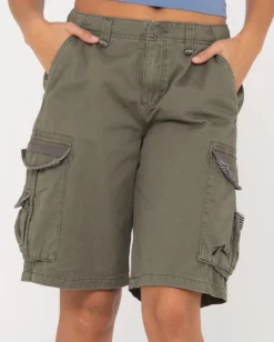 Pantalon Corto Tipo Cargo De Corte Holgado Y Talle Bajo Para Nina Tank Girl><noscript><img width=