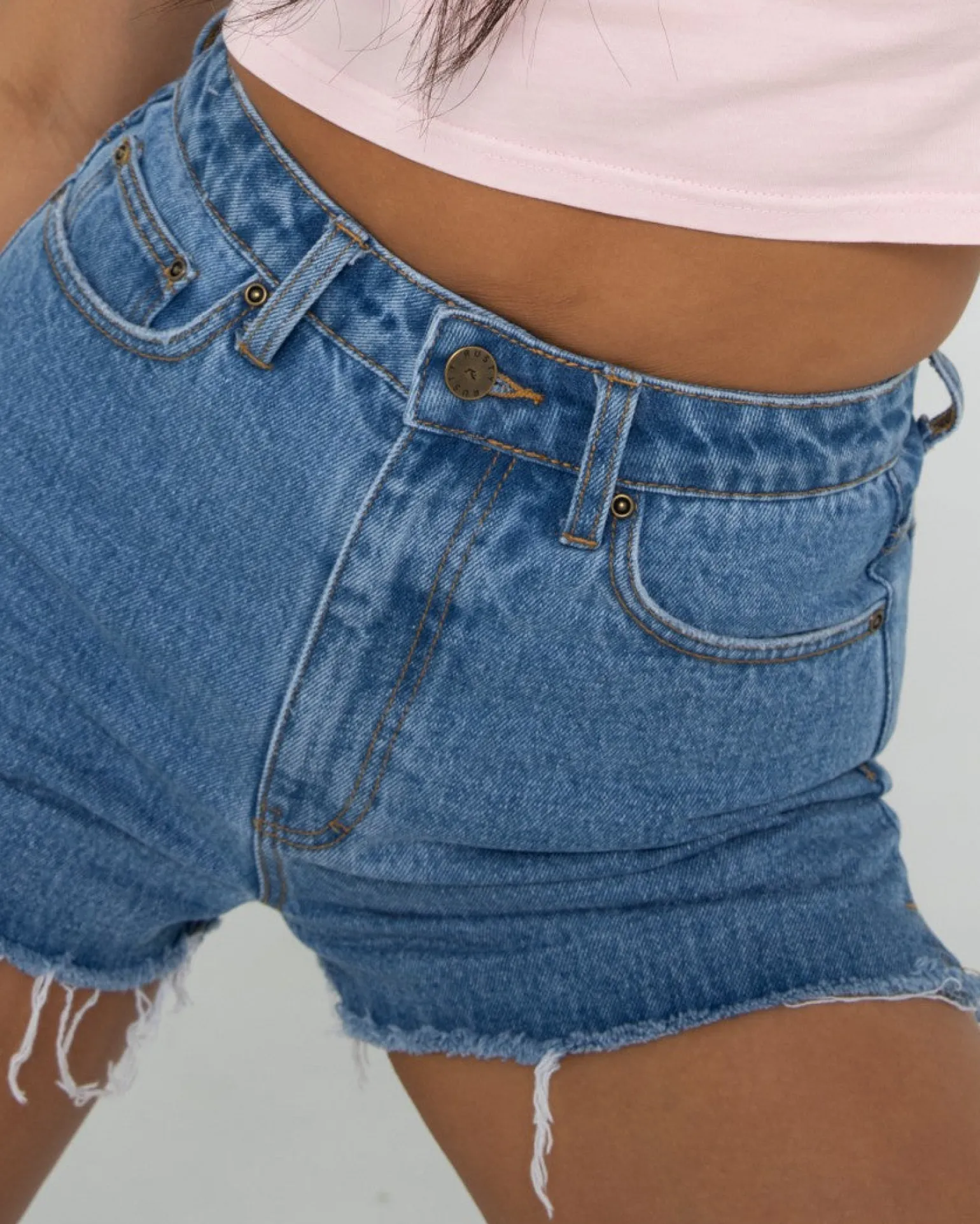 Pantalon Corto Vaquero De Talle Alto Acampanado Penny Kick>Rusty Cheap