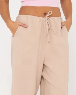 Pantalon De Lino De Corte Relajado Y Talle Alto Carolina><noscript><img width=