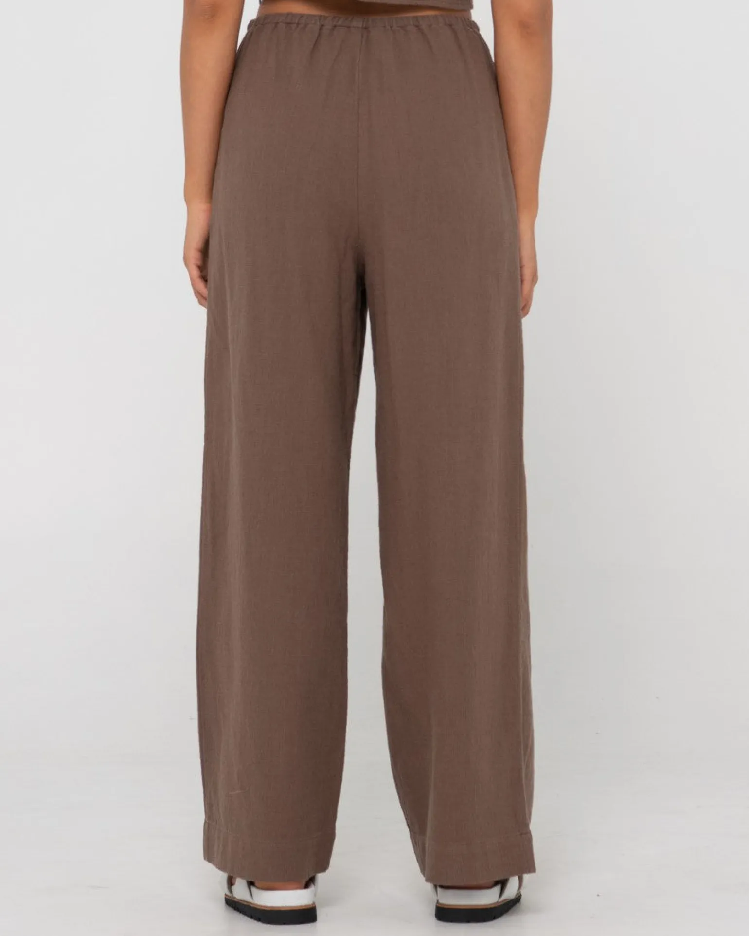 Pantalon De Lino De Corte Relajado Y Talle Alto Carolina>Rusty Discount
