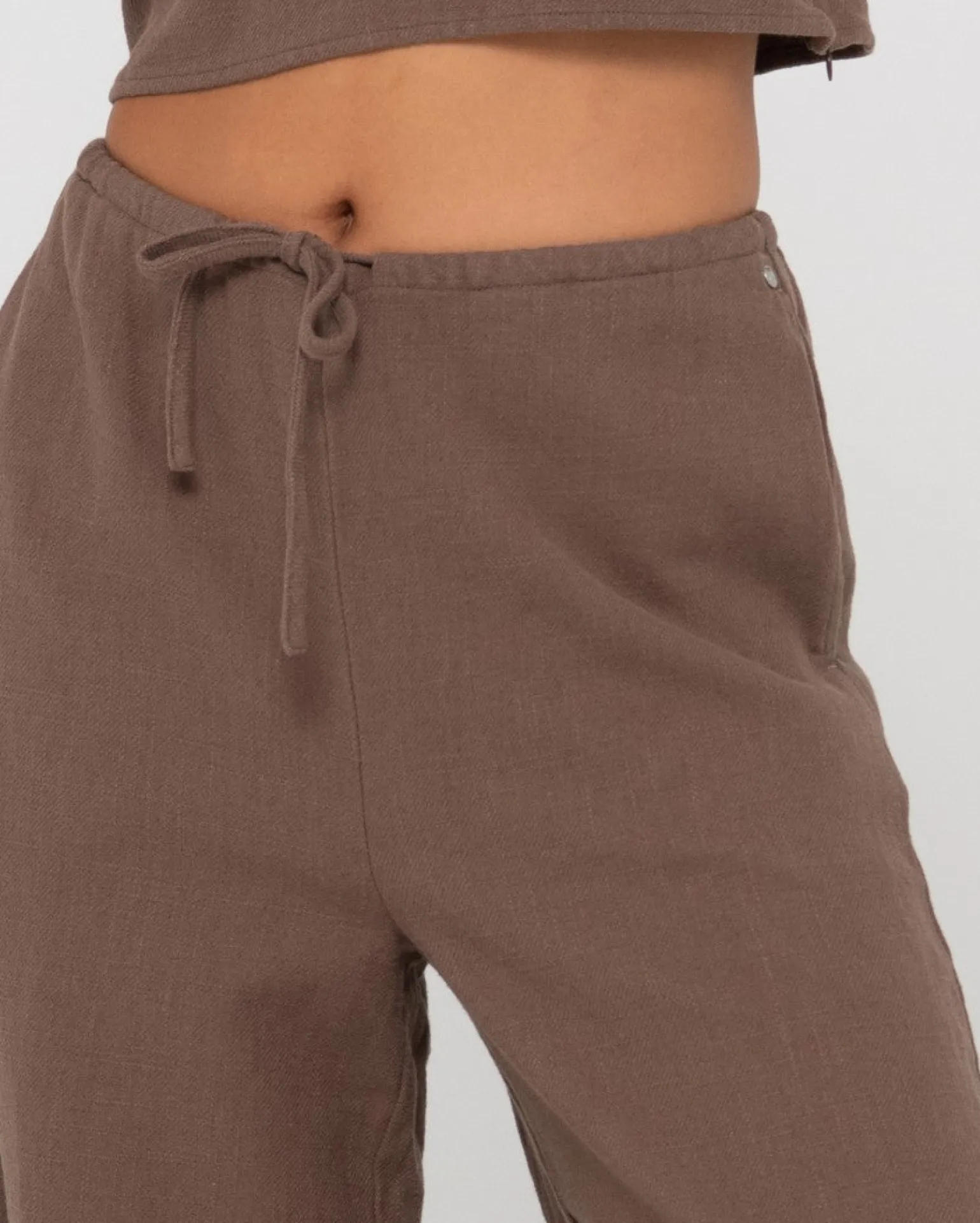 Pantalon De Lino De Corte Relajado Y Talle Alto Carolina>Rusty Discount