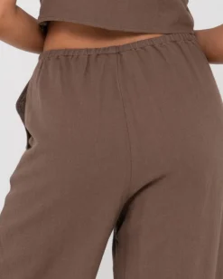 Pantalon De Lino De Corte Relajado Y Talle Alto Carolina><noscript><img width=
