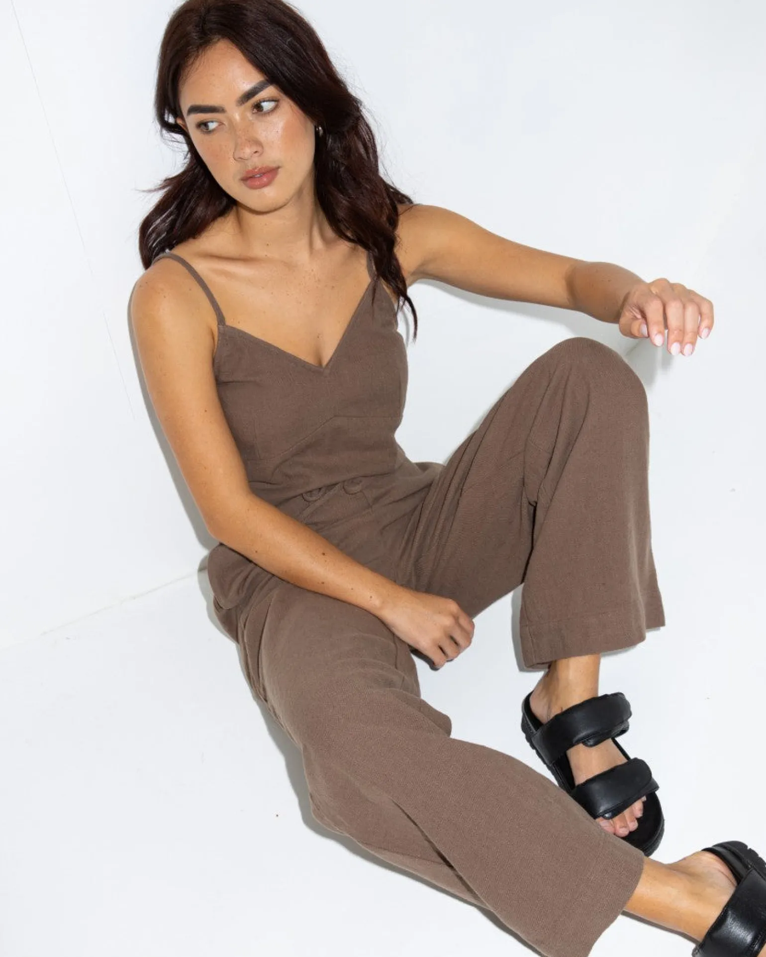 Pantalon De Lino De Corte Relajado Y Talle Alto Carolina>Rusty Discount