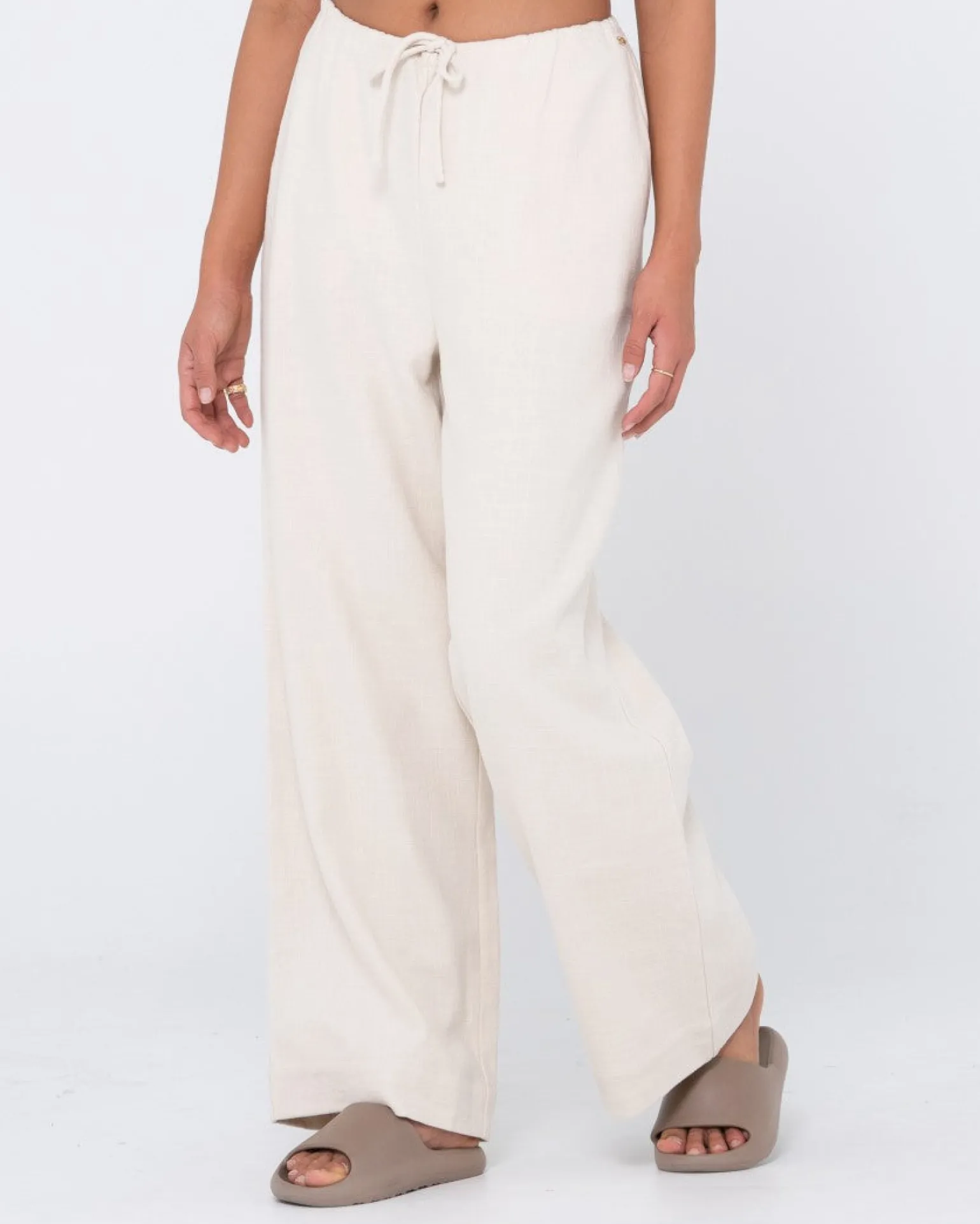 Pantalon De Lino De Corte Relajado Y Talle Alto Carolina>Rusty Fashion