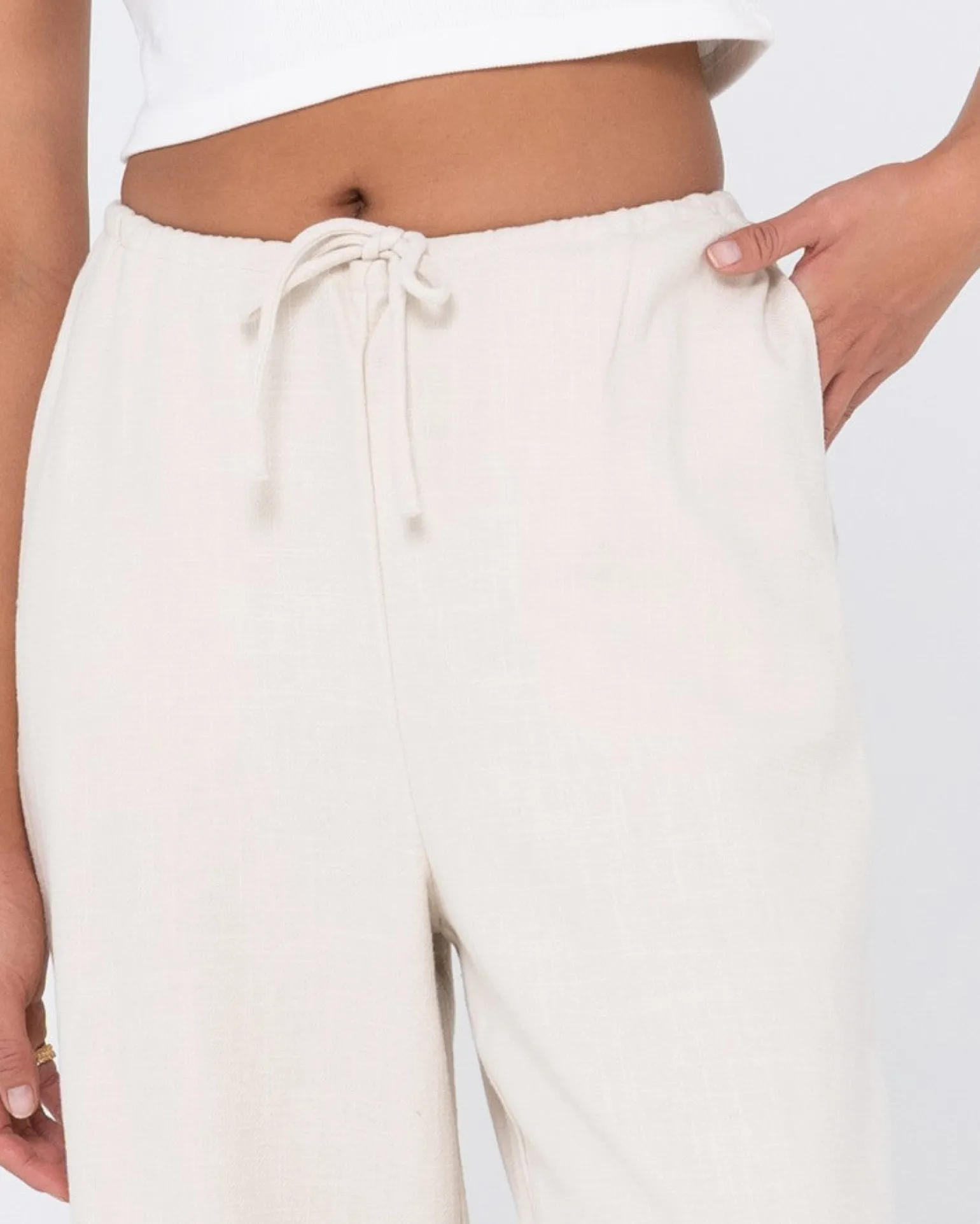 Pantalon De Lino De Corte Relajado Y Talle Alto Carolina>Rusty Fashion