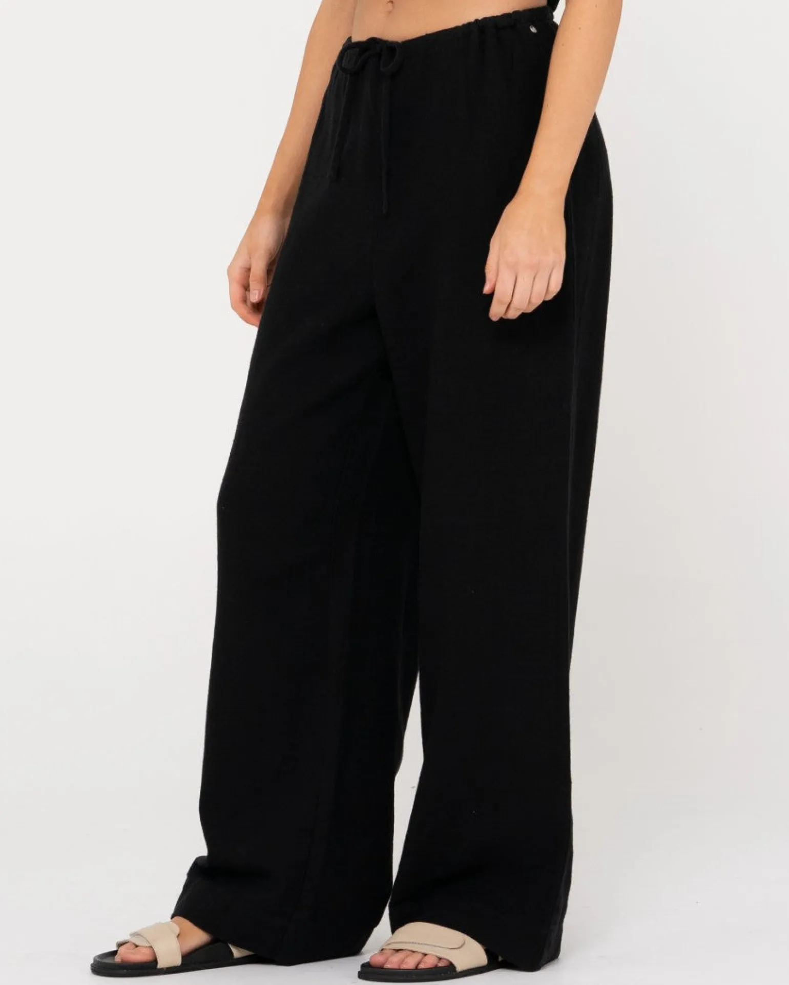 Pantalon De Lino De Corte Relajado Y Talle Alto Carolina>Rusty Clearance