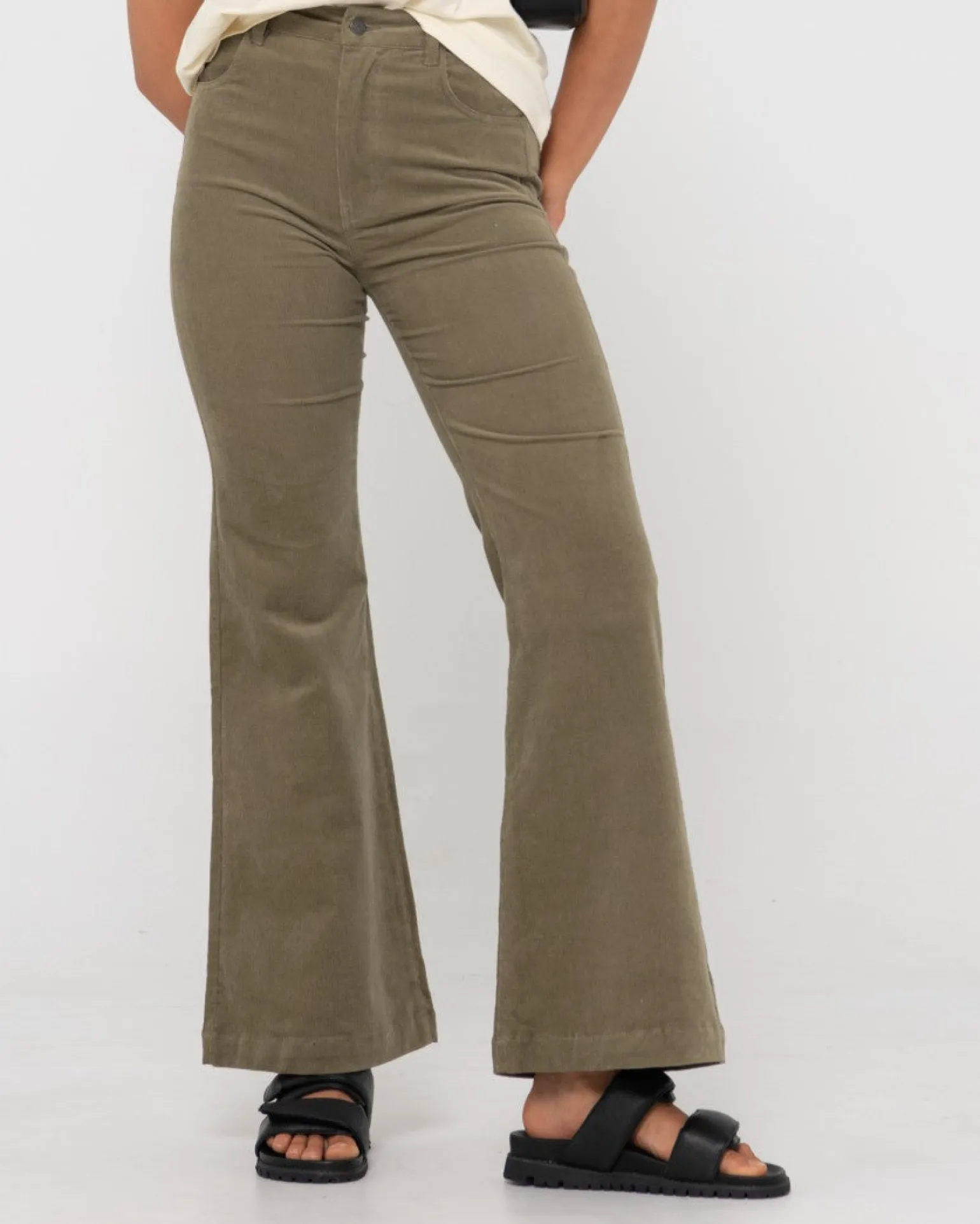 Pantalon De Pana Acampanado De Talle Alto>Rusty Hot