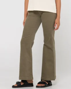 Pantalon De Pana Acampanado De Talle Alto><noscript><img width=