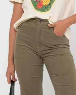 Pantalon De Pana Acampanado De Talle Alto><noscript><img width=