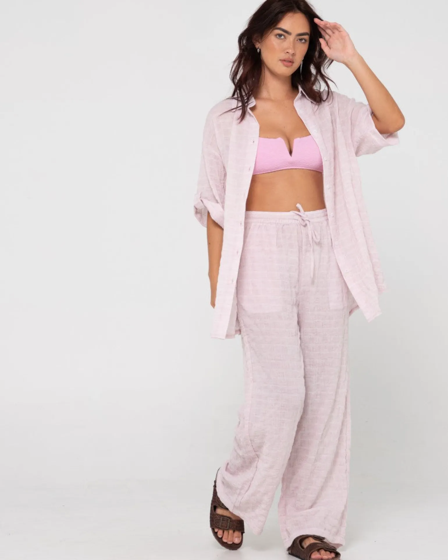 Pantalon De Playa De Corte Relajado Y Talle Alto Siena>Rusty Shop