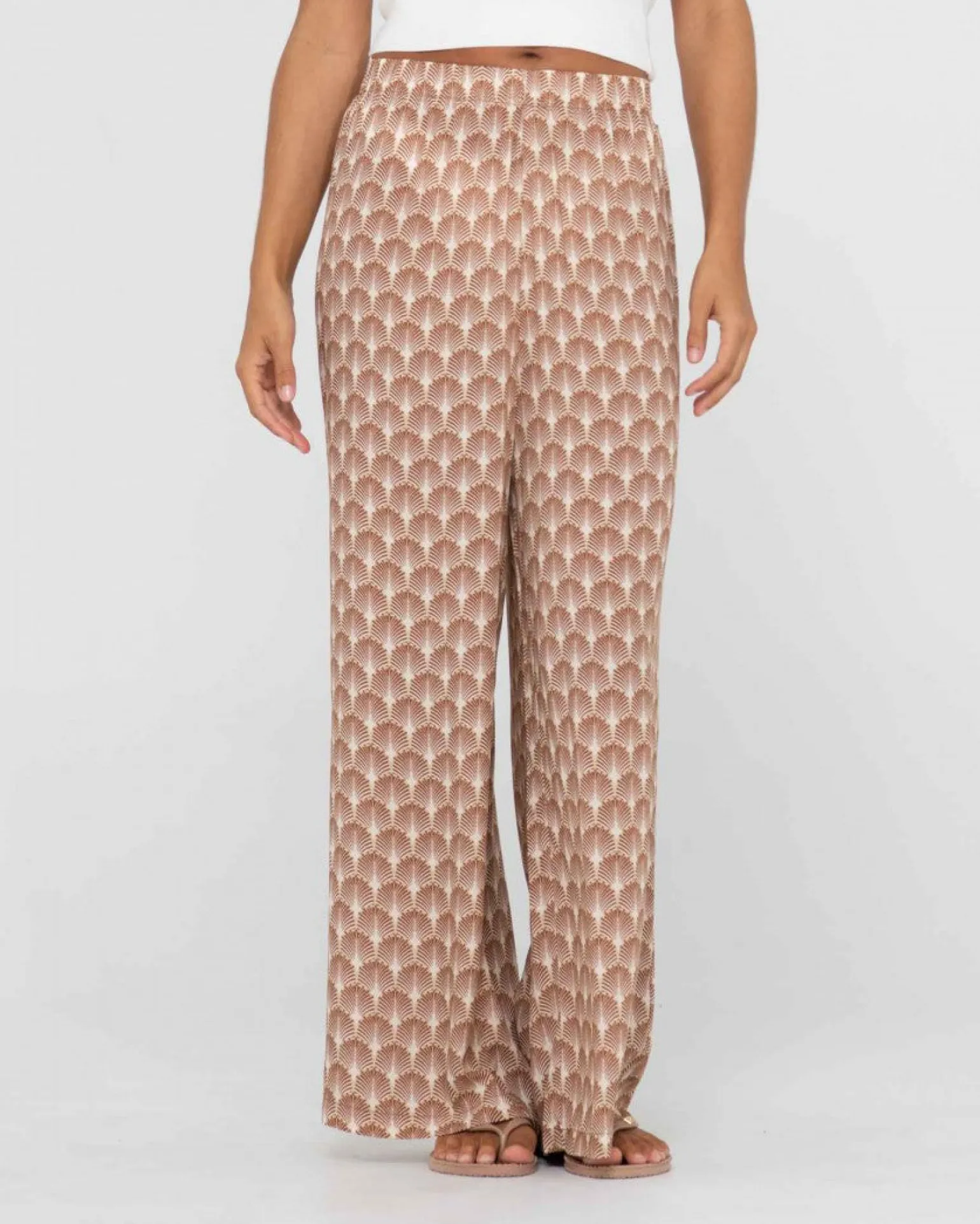 Pantalones Panama Estampados De Talle Alto>Rusty Sale
