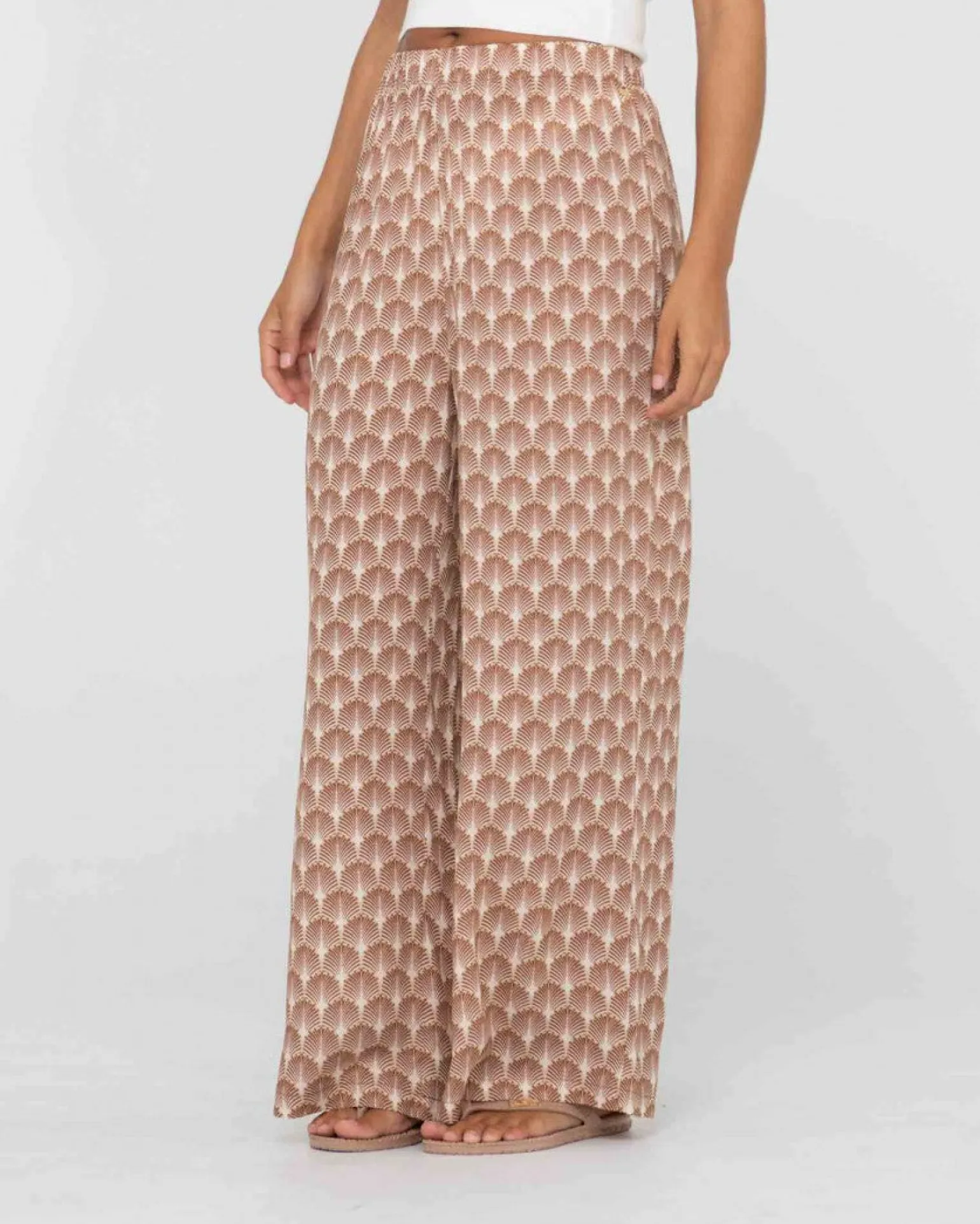 Pantalones Panama Estampados De Talle Alto>Rusty Sale