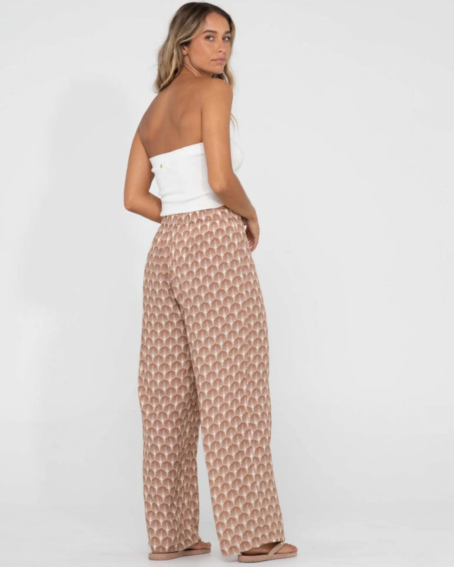 Pantalones Panama Estampados De Talle Alto>Rusty Sale