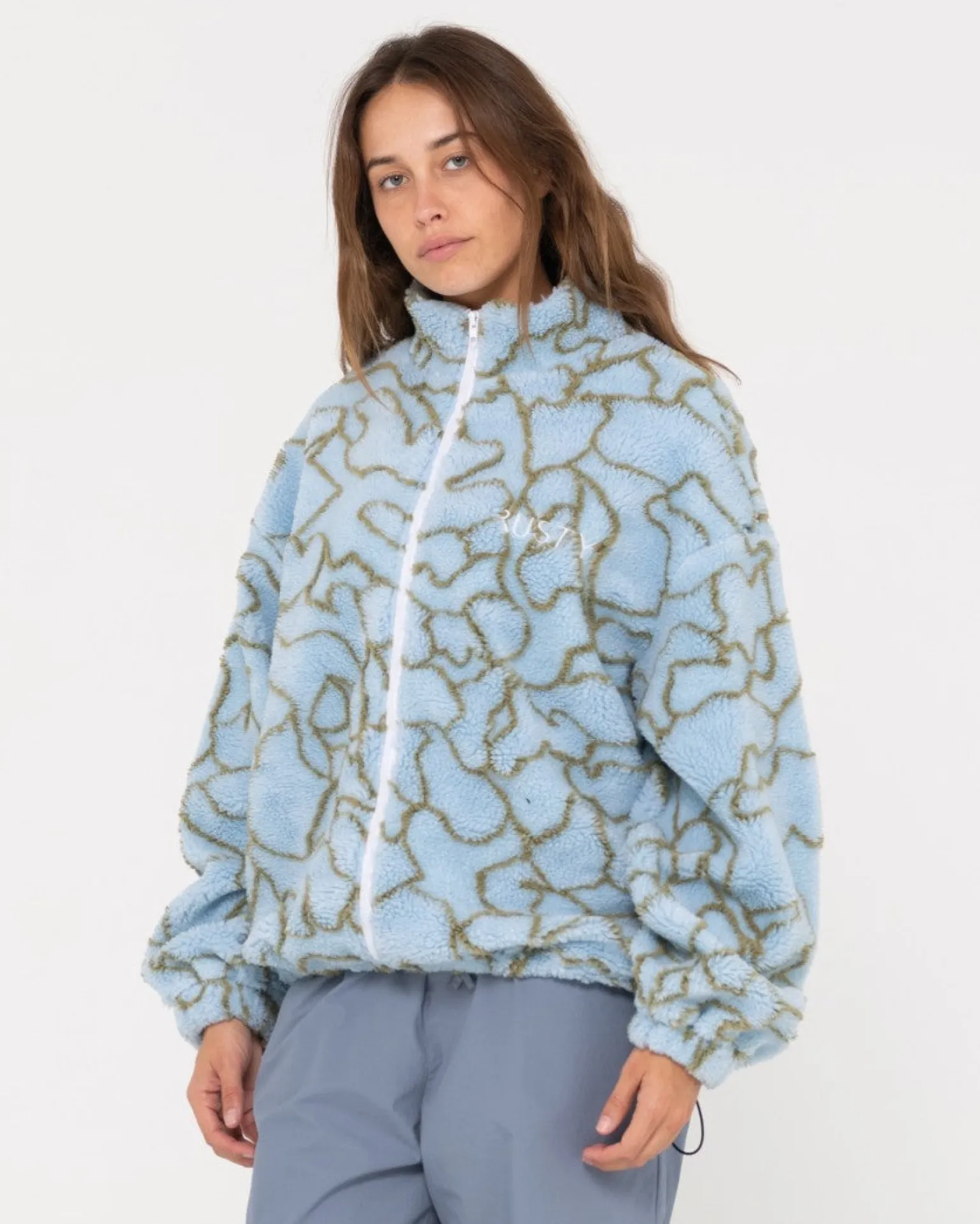 Polar Sherpa Con Cremallera Y Estampado Low Tides>Rusty Best Sale