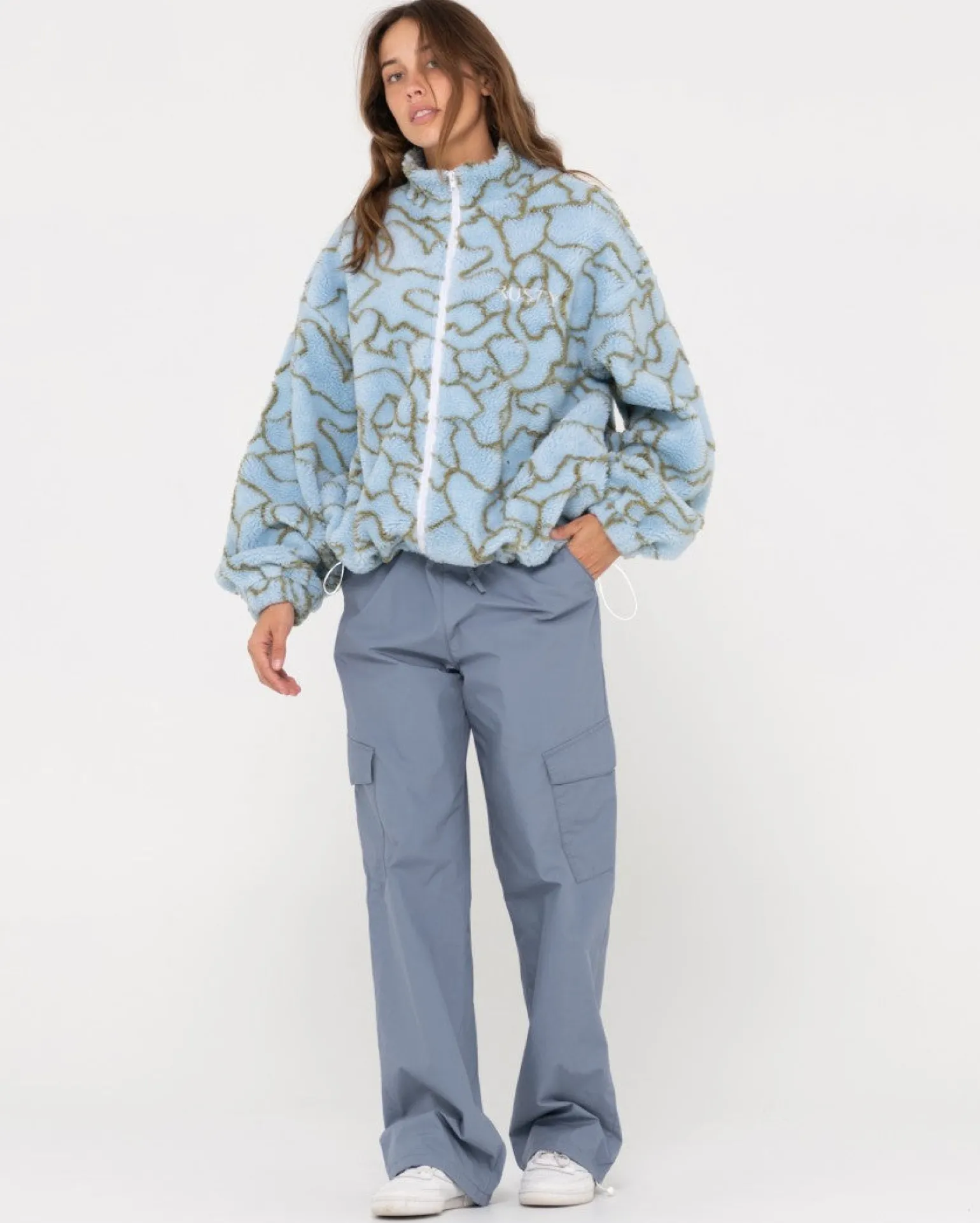 Polar Sherpa Con Cremallera Y Estampado Low Tides>Rusty Best Sale