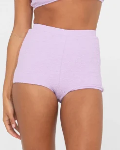 Shorts Surferos De Talle Alto Con Textura De Sandalo>Rusty New