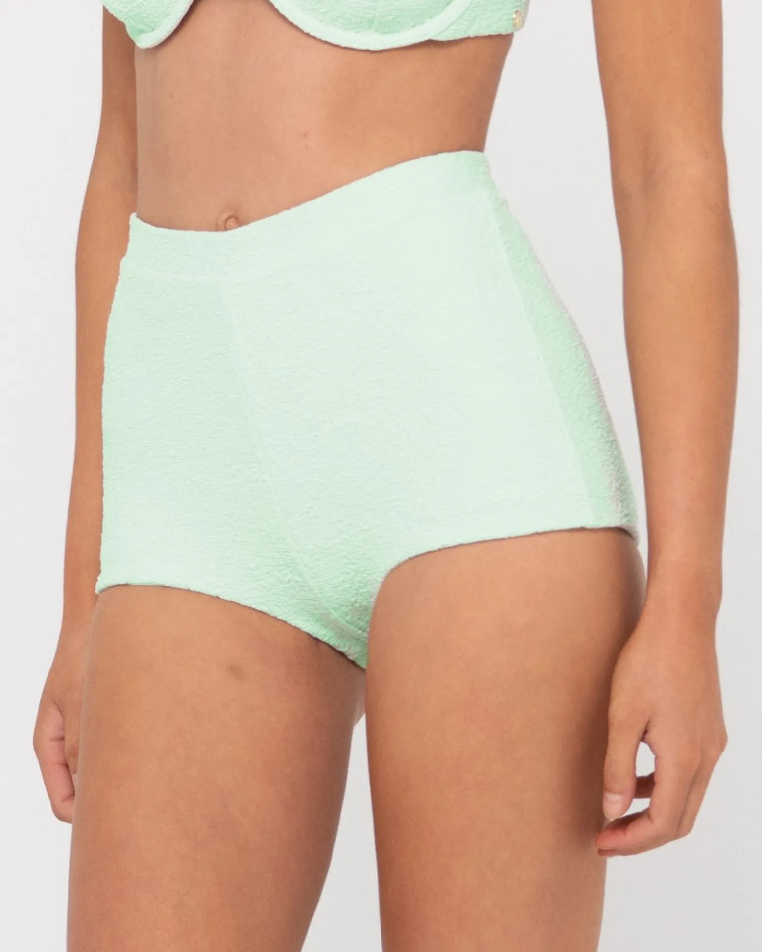 Shorts Surferos De Talle Alto Con Textura De Sandalo>Rusty Online