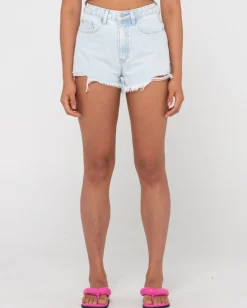 Shorts Vaqueros Deshilachados De Talle Alto De Dime>Rusty Sale