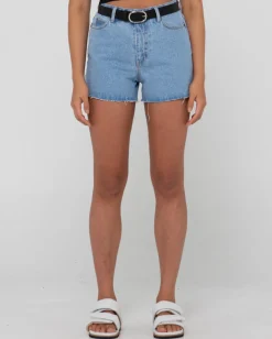 Shorts Vaqueros Deshilachados De Talle Alto Malta>Rusty Best