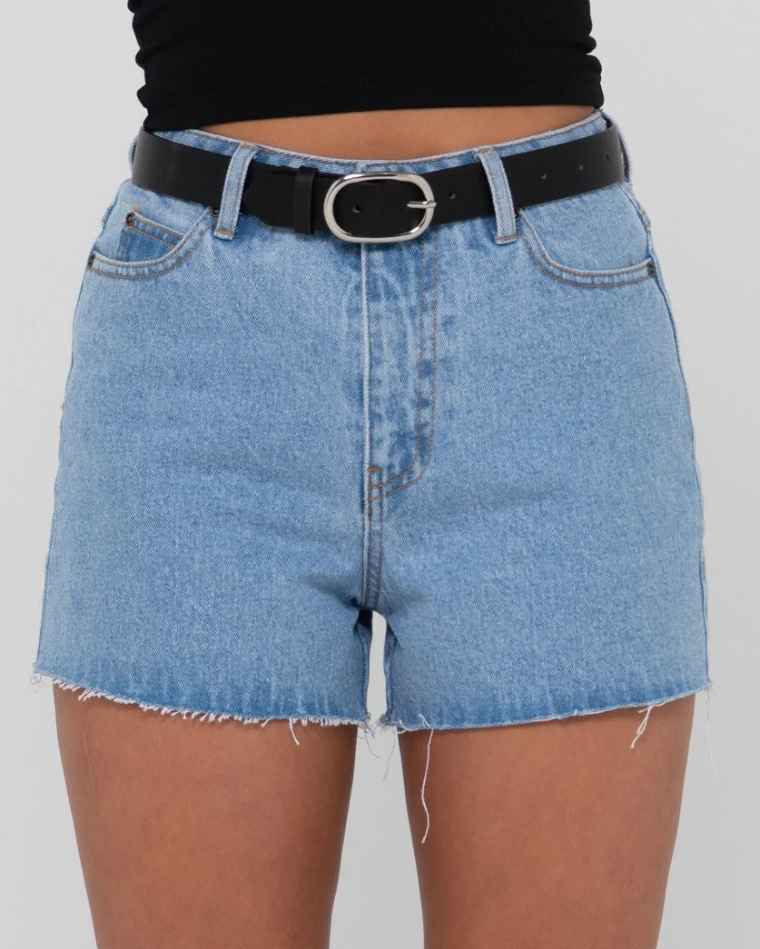 Shorts Vaqueros Deshilachados De Talle Alto Malta>Rusty Best