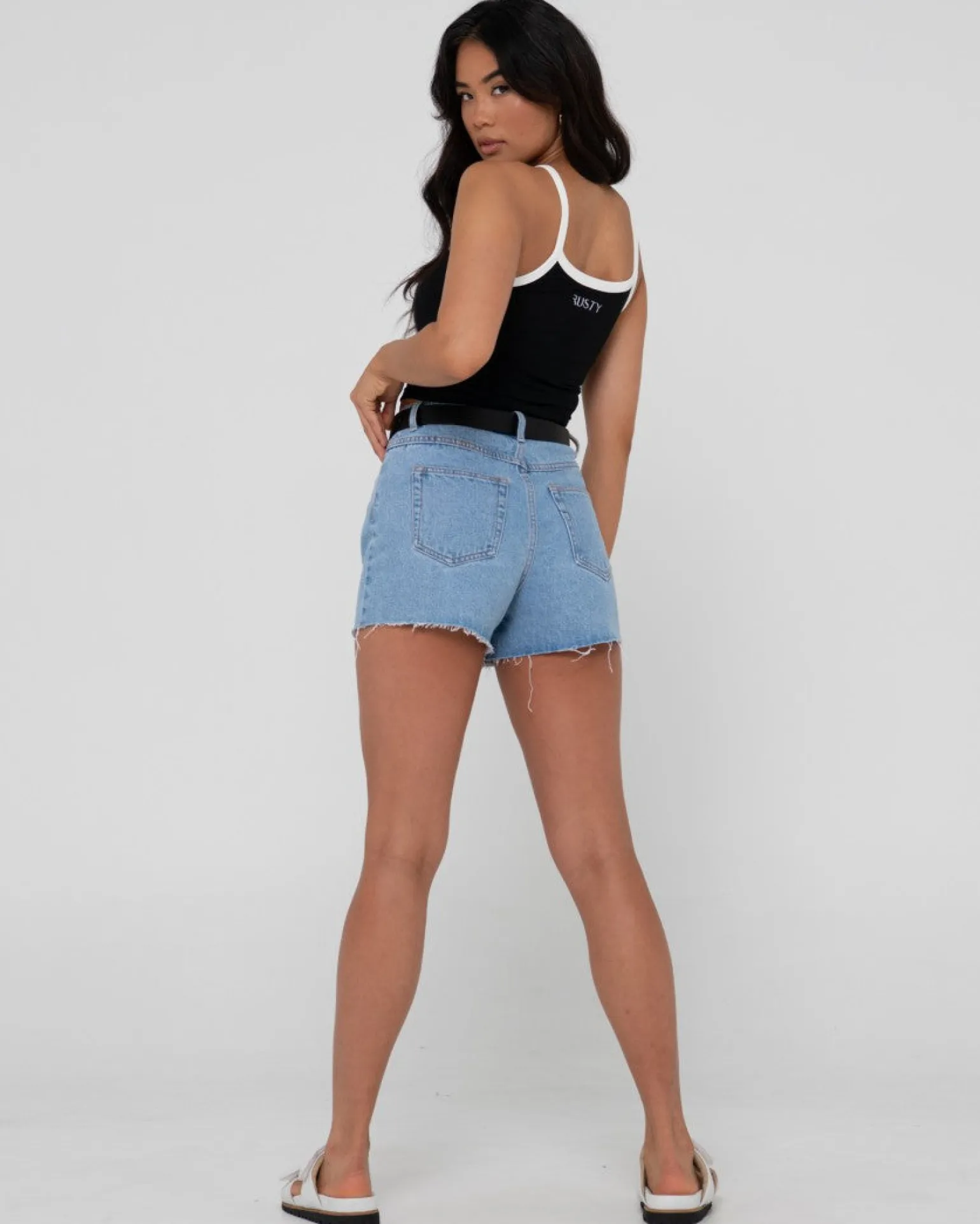 Shorts Vaqueros Deshilachados De Talle Alto Malta>Rusty Best