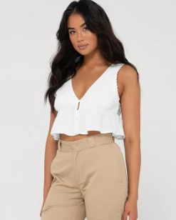 Top Corto Con Cuello En V Coco><noscript><img width=