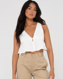 Top Corto Con Cuello En V Coco>Rusty Best Sale