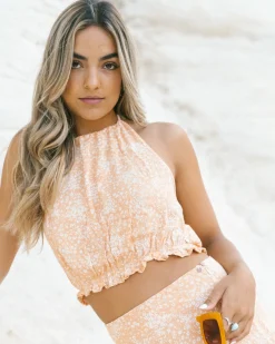 Top Corto Con Cuello Halter De Heading West>Rusty New