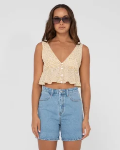 Top Corto Con Estampado Floral Magnolia>Rusty Clearance