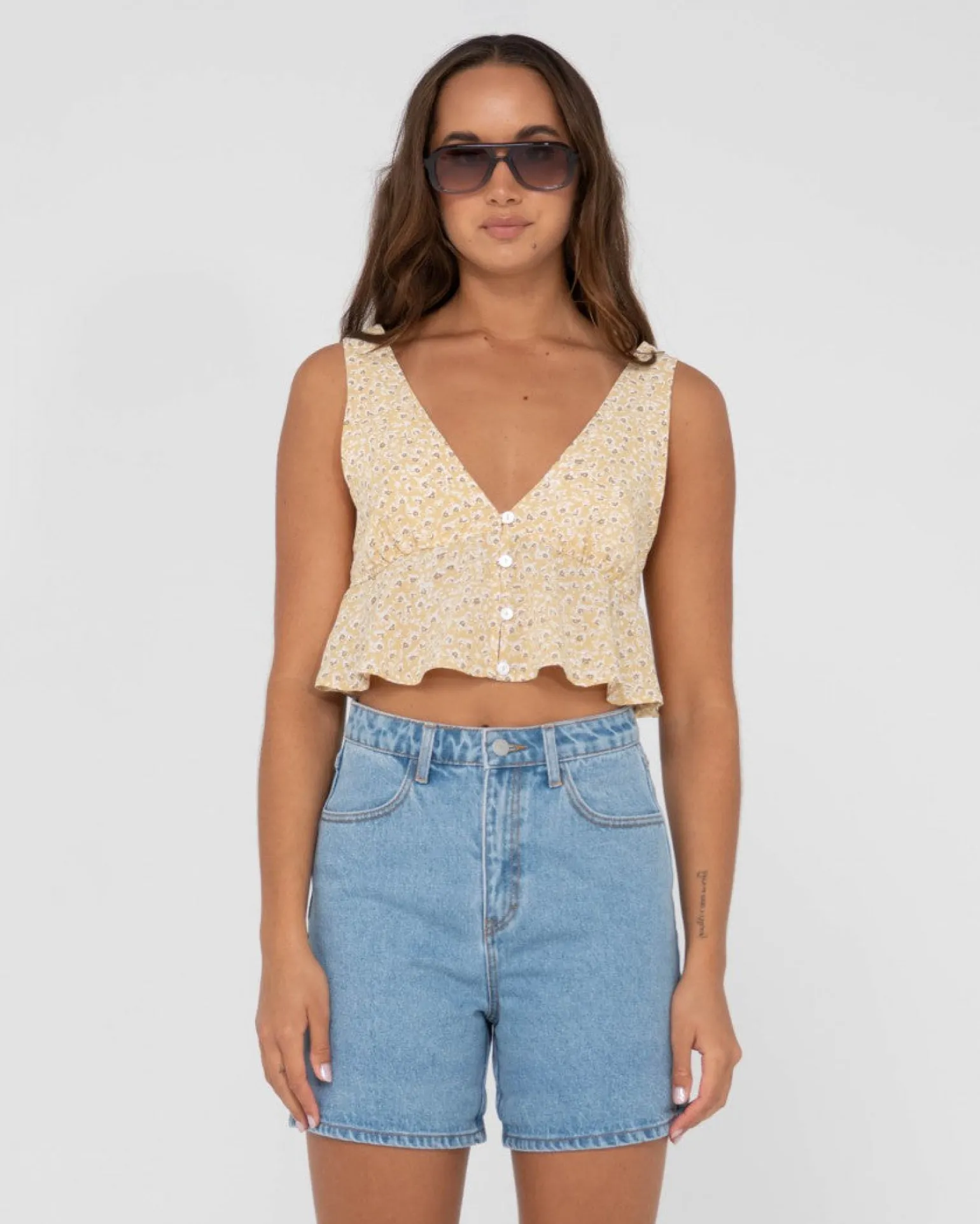 Top Corto Con Estampado Floral Magnolia>Rusty Clearance