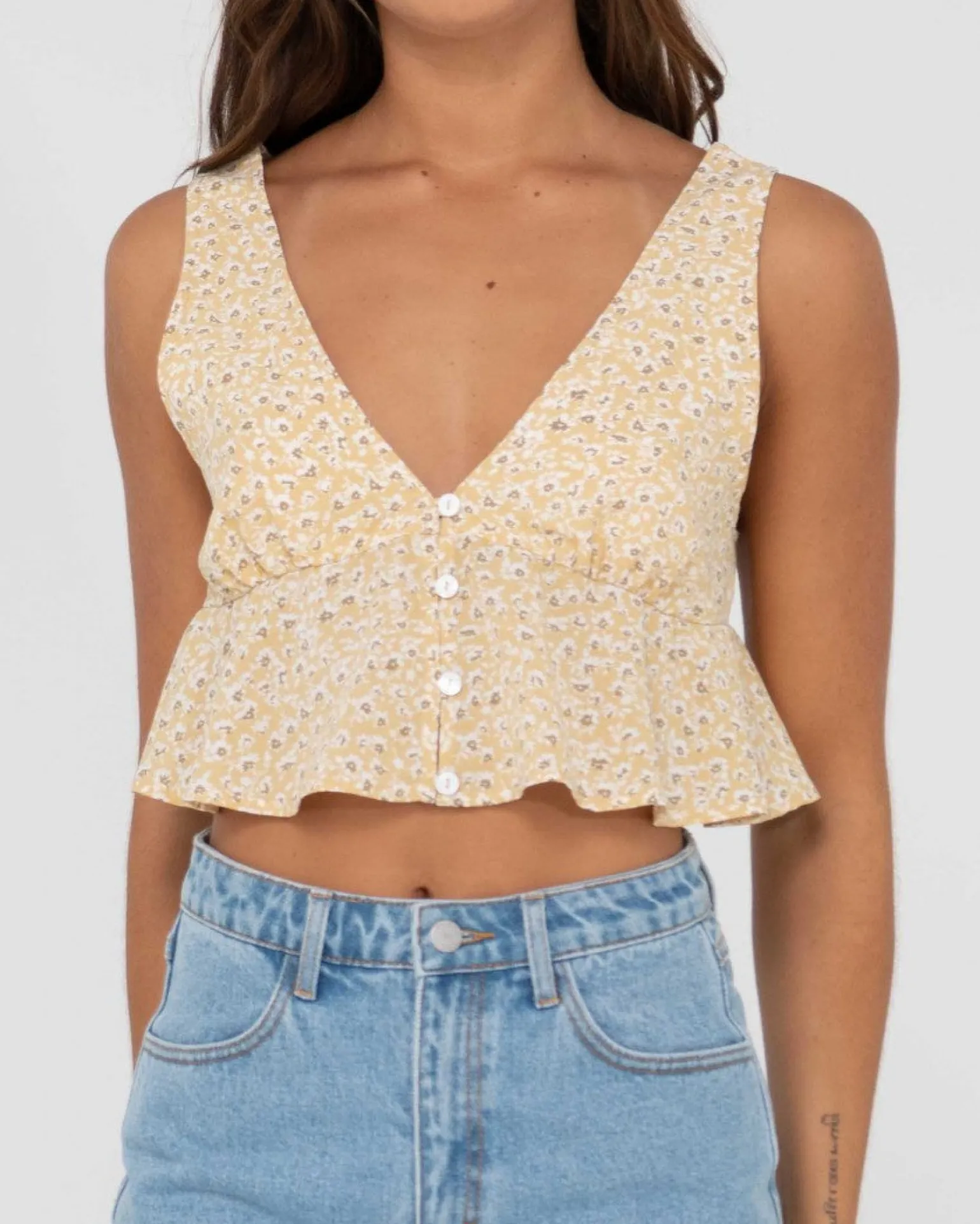 Top Corto Con Estampado Floral Magnolia>Rusty Clearance