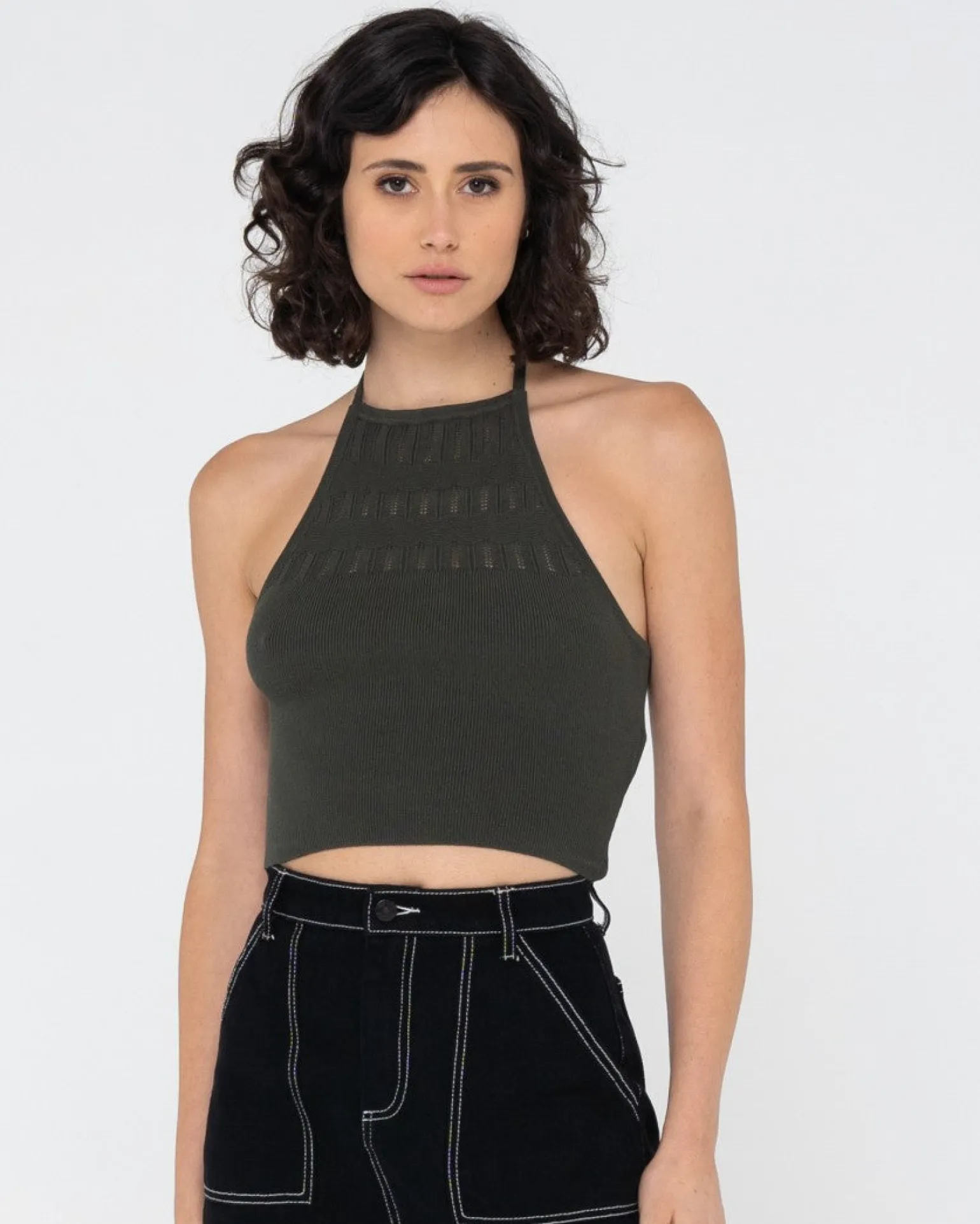 Top Corto De Punto Con Cuello Halter Laura>Rusty Discount