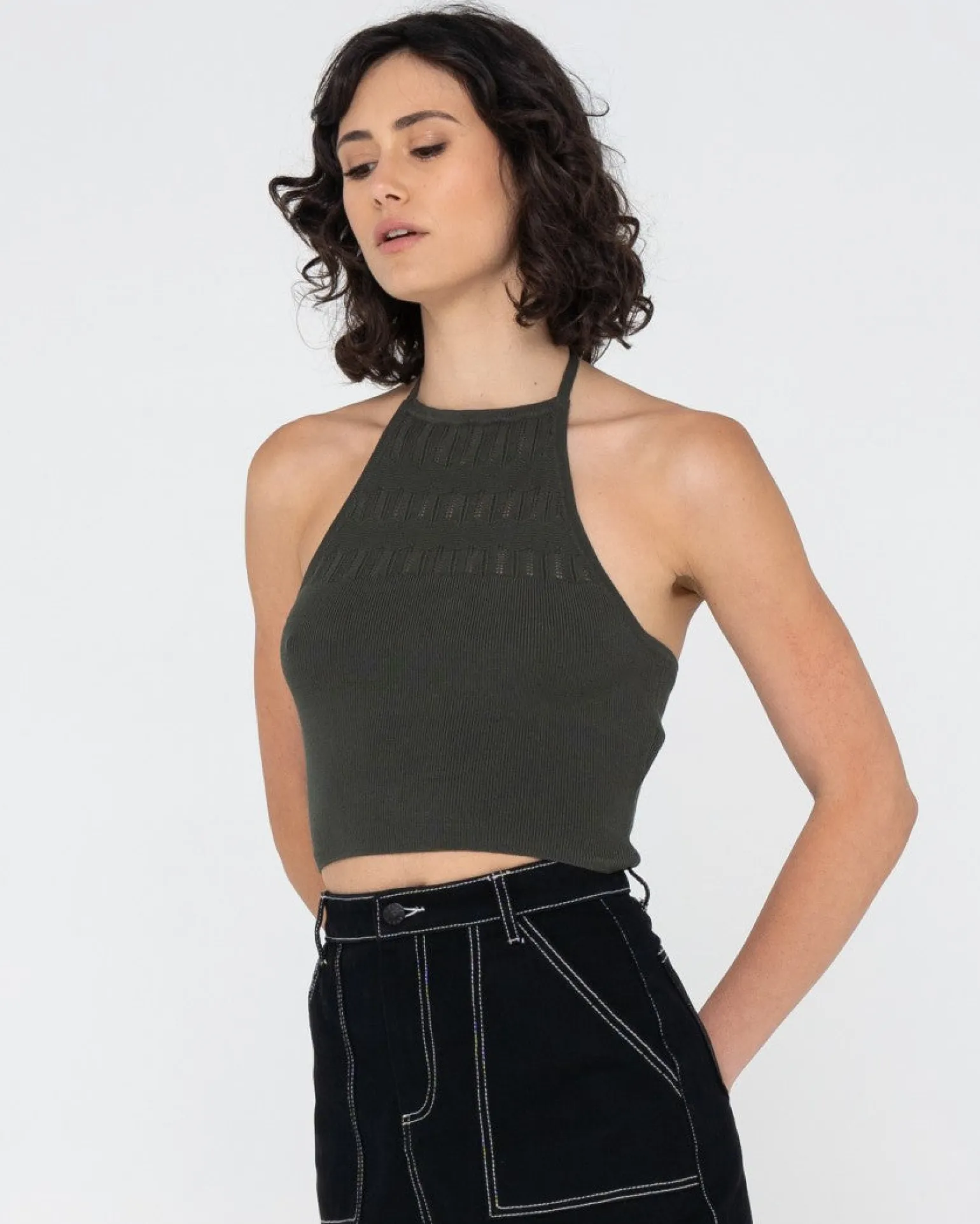 Top Corto De Punto Con Cuello Halter Laura>Rusty Discount