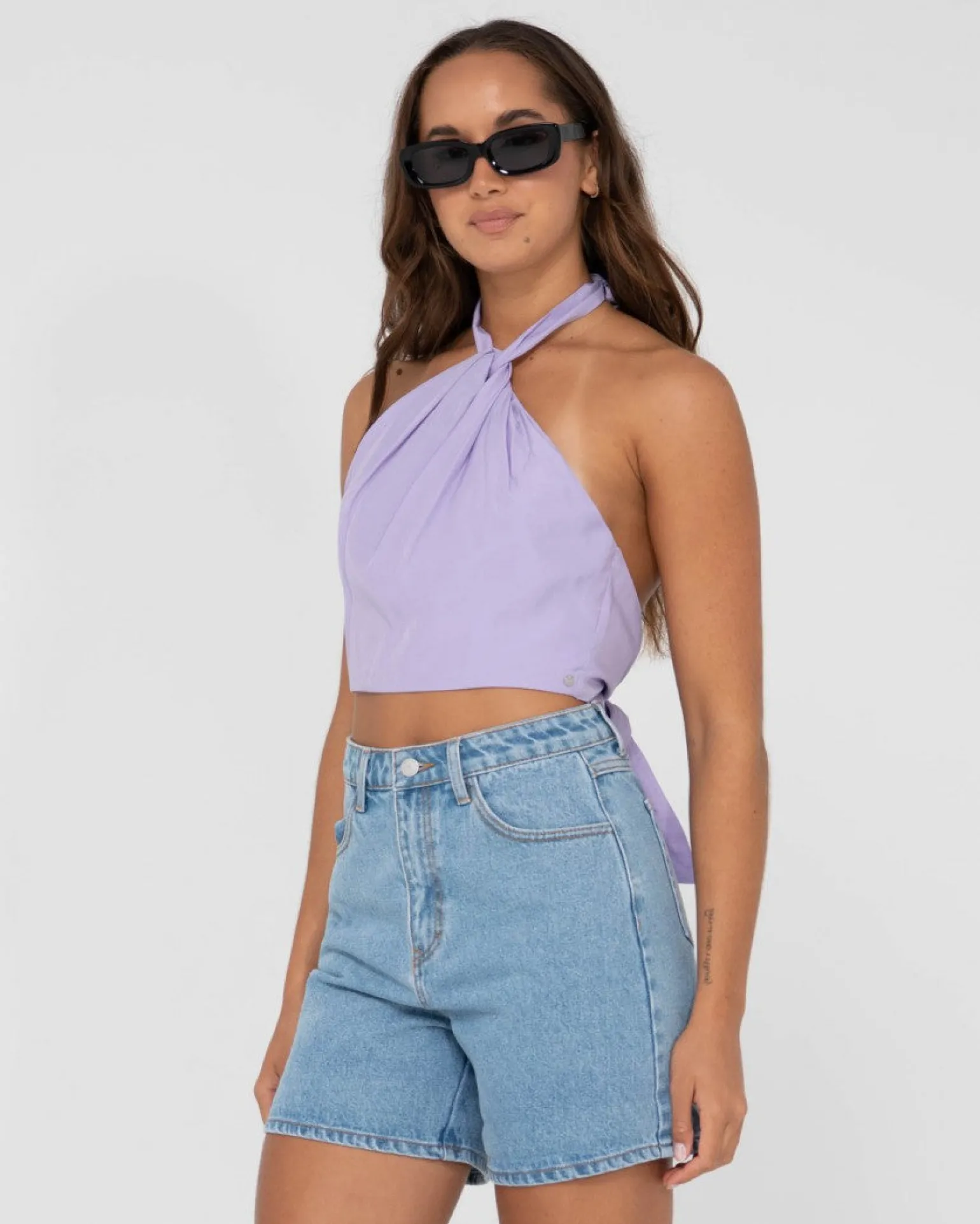 Top Corto Halter Retorcido Harlet>Rusty Best Sale