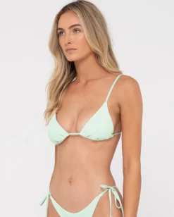 Top De Bikini Triangular Pulido Con Textura De Sandalo><noscript><img width=