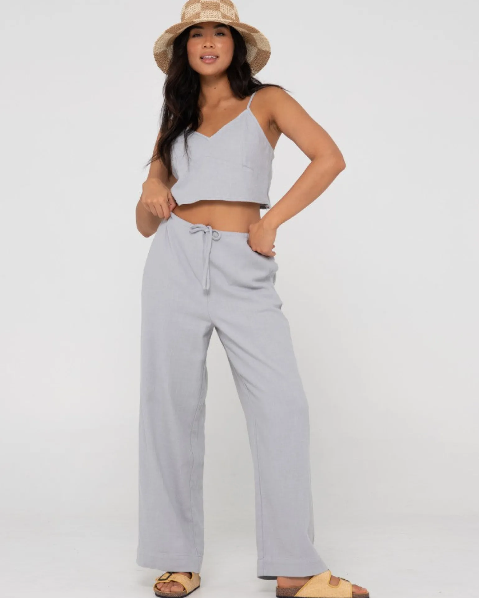 Top Lencero De Lino Con Cuello En V Carolina>Rusty Outlet