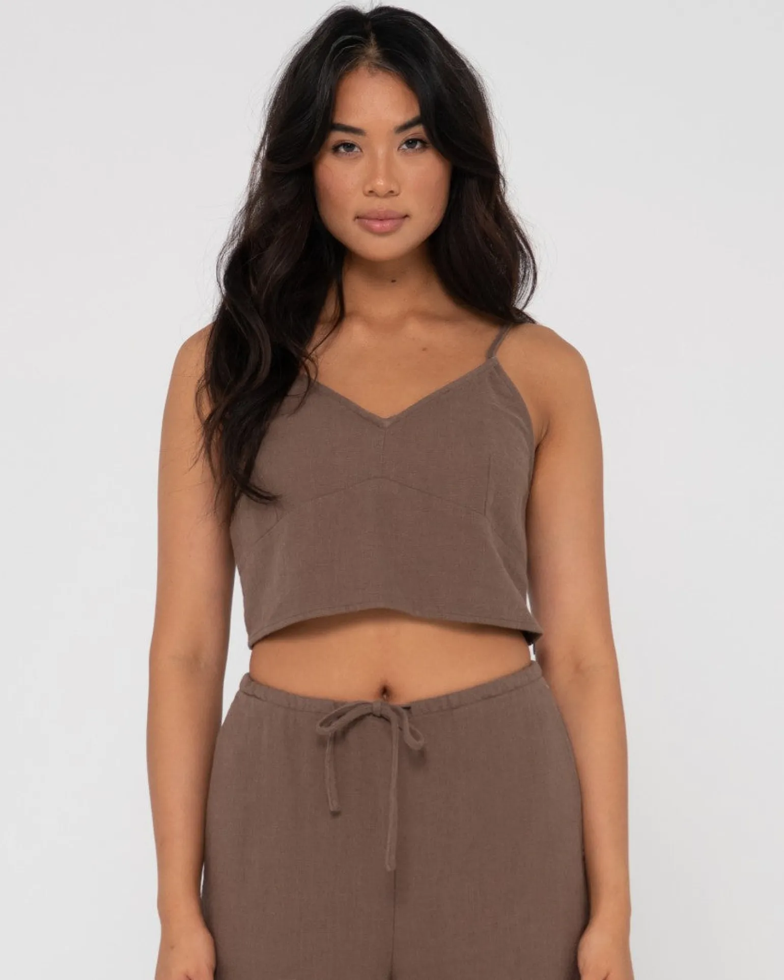 Top Lencero De Lino Con Cuello En V Carolina>Rusty Flash Sale
