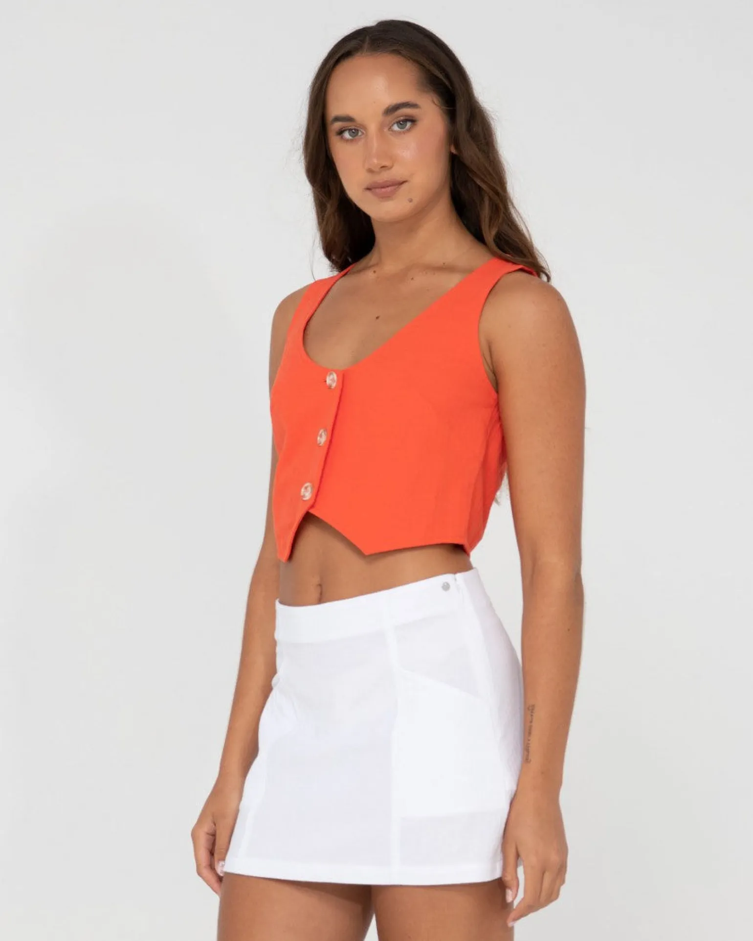 Top Sin Mangas Con Botones Sicily>Rusty Flash Sale