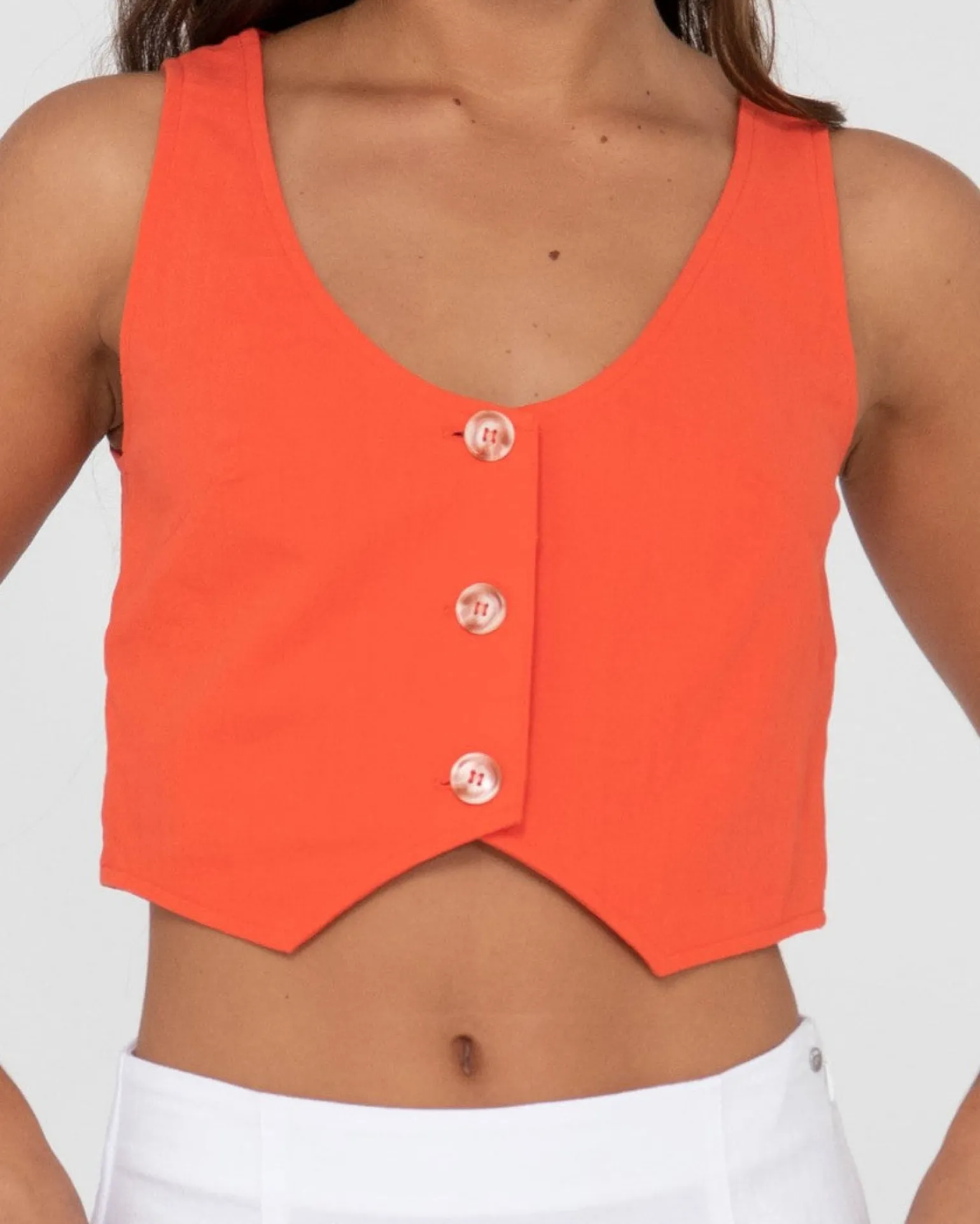 Top Sin Mangas Con Botones Sicily>Rusty Flash Sale